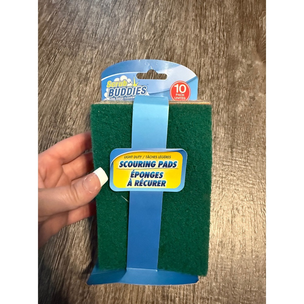 Scrub Buddies Light Duty Scouring Pads 10 Pack Multi Color‎ Kitchen Cleaning NEW